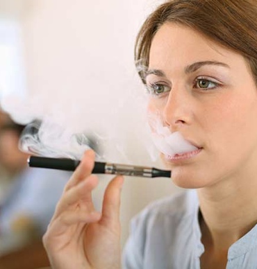 woman with e-cigarette